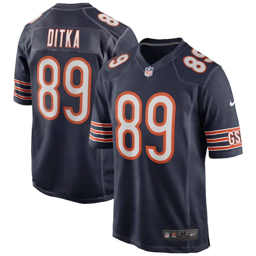 Men Chicago Bears 89 Mike Ditka Nike Navy Game Retired Player NFL Jersey